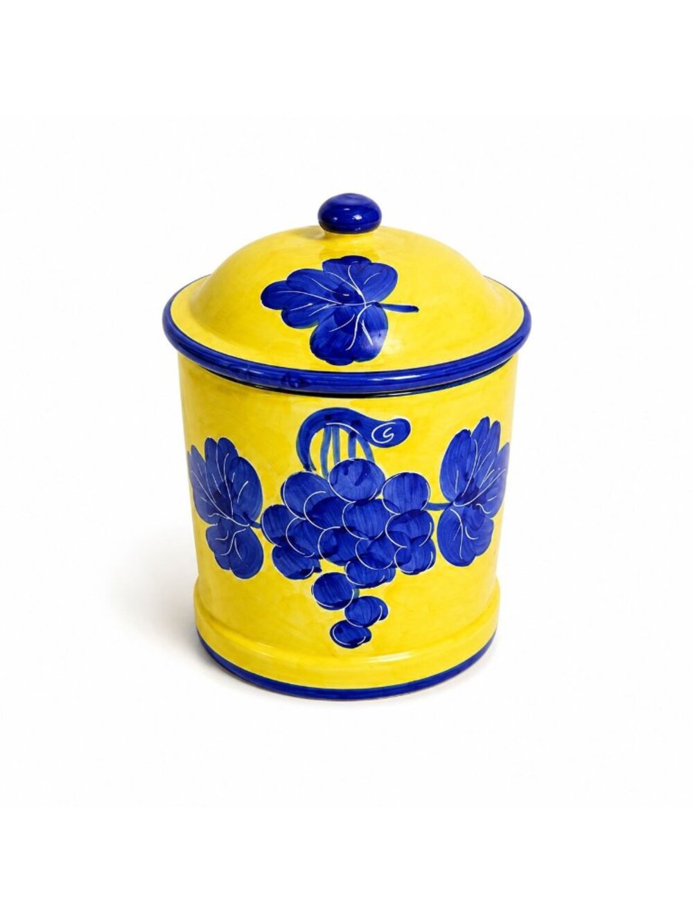 Italian Pottery Kitchen Canister Solimene Vetri Grapes Large Size Hand Painted I